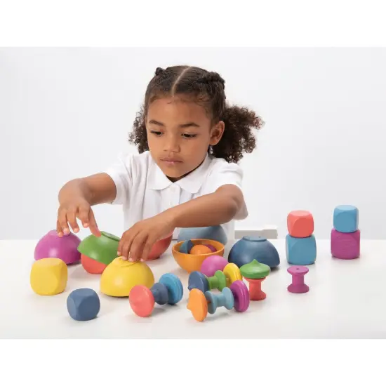 Rainbow Wooden Super Set - Set of 84 - 12 Different Shapes in 7 Colors {2}