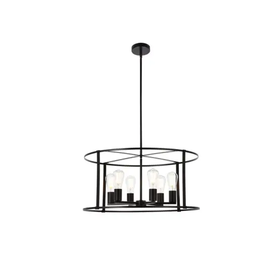 Agnys 6 lights pendant in black {1}