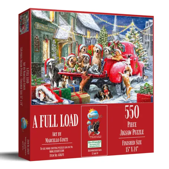 Sunsout A Full Load 550 pc Christmas Jigsaw Puzzle 60674 {3}