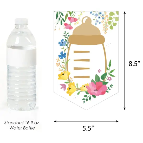 Big Dot of Happiness Wildflowers Baby - Boho Floral Baby Shower Bunting Banner - Party Decorations - Welcome Baby {3}