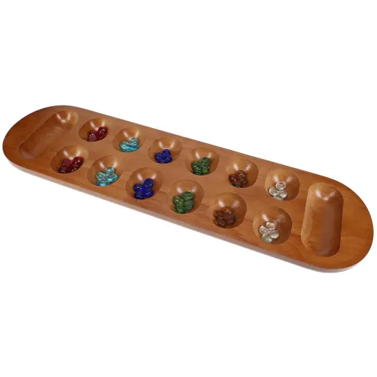 WE GamesSolid Wood Mancala Board Game with Walnut Stain - 22 in. {5}