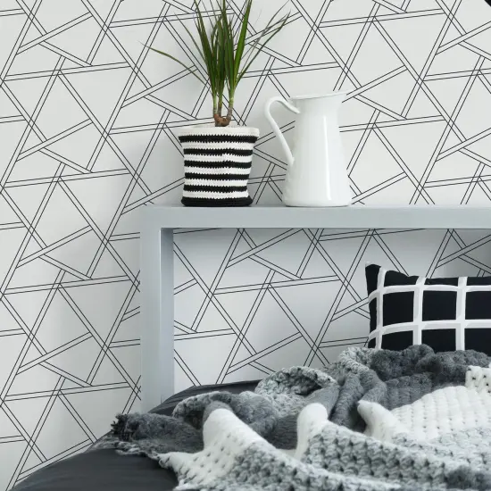 Transform White Geo Peel and Stick Wallpaper {1}