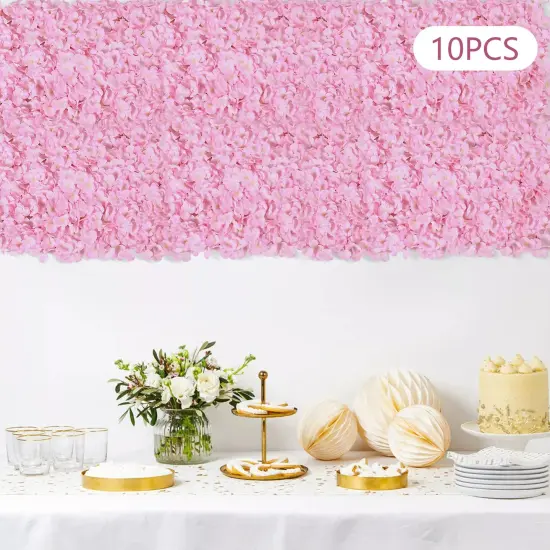 10Pcs Artificial Hydrangea Flower Wall Panels for Party Wedding Banquet Backdrop {1}