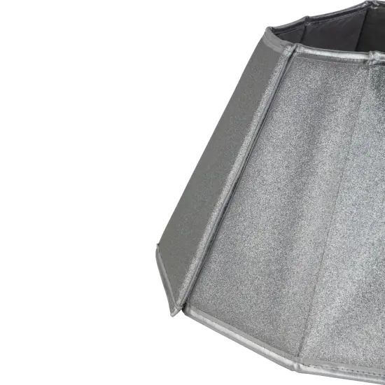 Northlight 27" Shiny Silver Fabric Hexagonal Christmas Tree Collar {4}