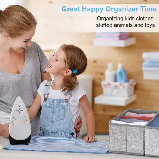 4 Pieces Drawer Organizer Bins &ndash; Storage Basket Drawer Dividers for Clothes,Underwear, Socks &ndash; Cloth Container Cube Bins for Home Organization, Closet, Shelves, Dresser {5}