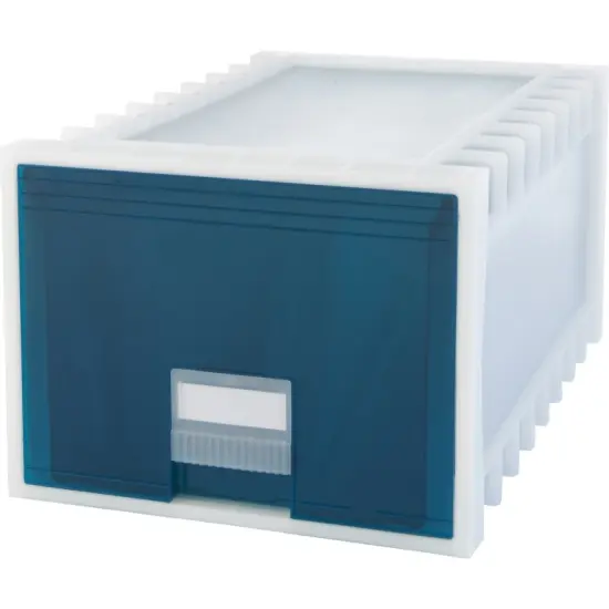 Plastic Archive Storage Box, Letter/Legal, 24-Inch Drawer, White/Green {1}