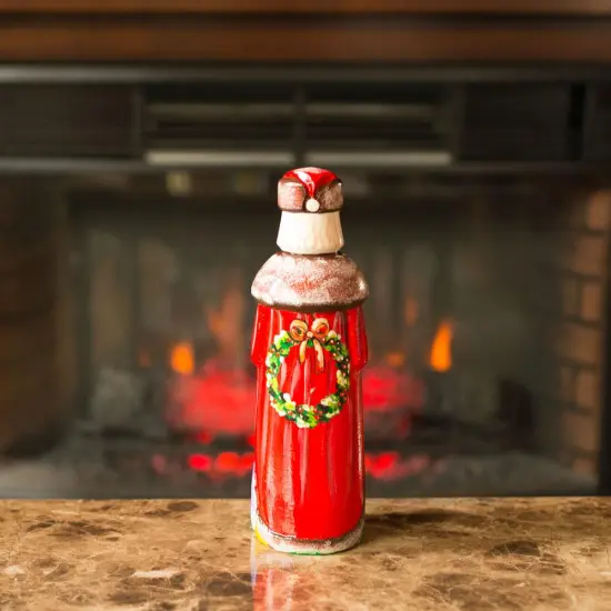 Christmas Tree with Gifts Hand Carved Wooden Santa Figurine 7.25 Inches {7}