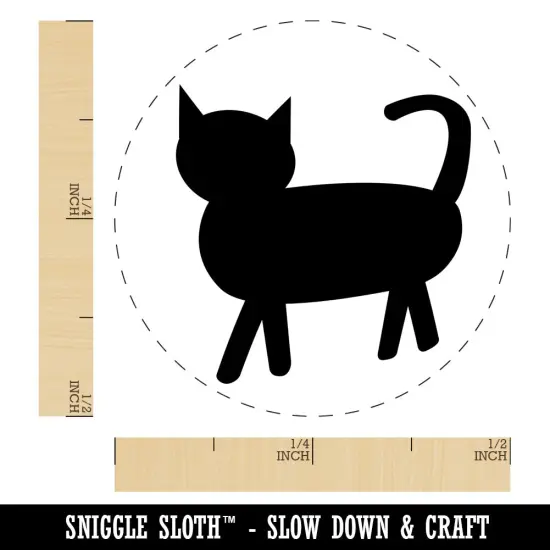 Cat Prancing Solid Self-Inking Rubber Stamp for Stamping Crafting Planners Sky Blue {1}