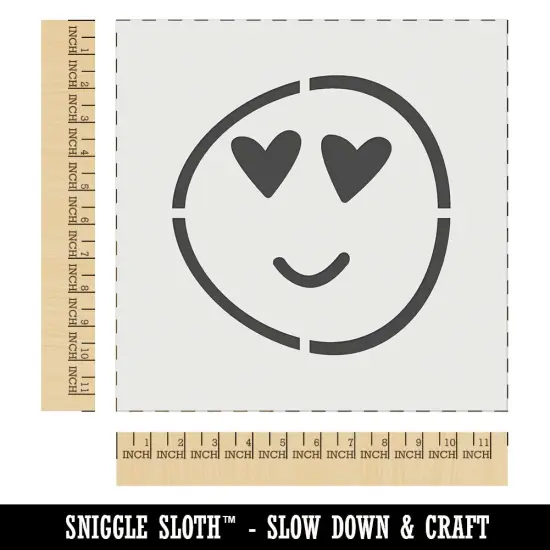 Heart Eye Love Emoticon Face Doodle Wall Cookie DIY Craft Reusable Stencil {1}
