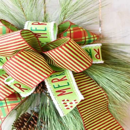 40" Faux Long Needle Pine Swag (w/o bow) {5}