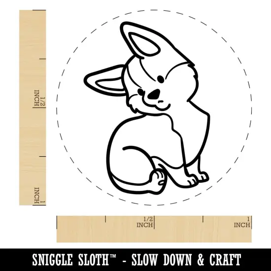Pembroke Welsh Corgi Sitting Dog Self-Inking Rubber Stamp for Stamping Crafting Planners Red {1}