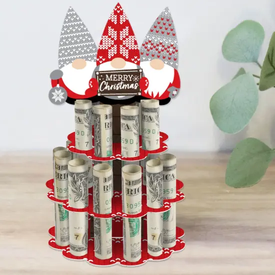 Big Dot of Happiness Christmas Gnomes - DIY Holiday Party Money Holder Gift - Cash Cake {1}