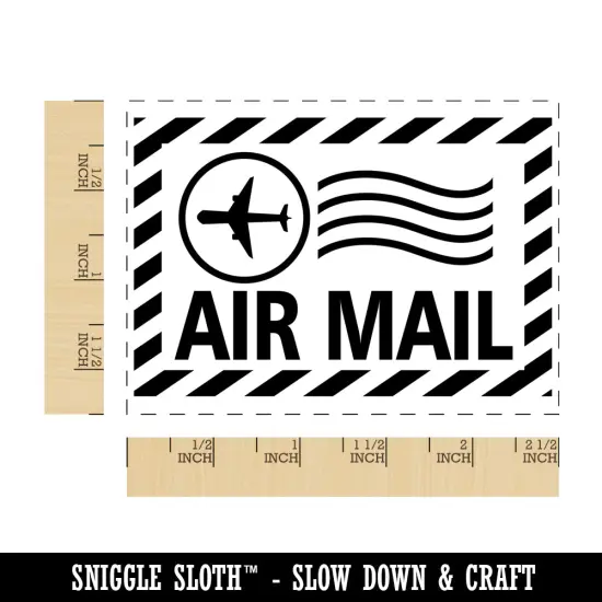 Air Mail Postmark Rectangle Rubber Stamp for Stamping Crafting {1}