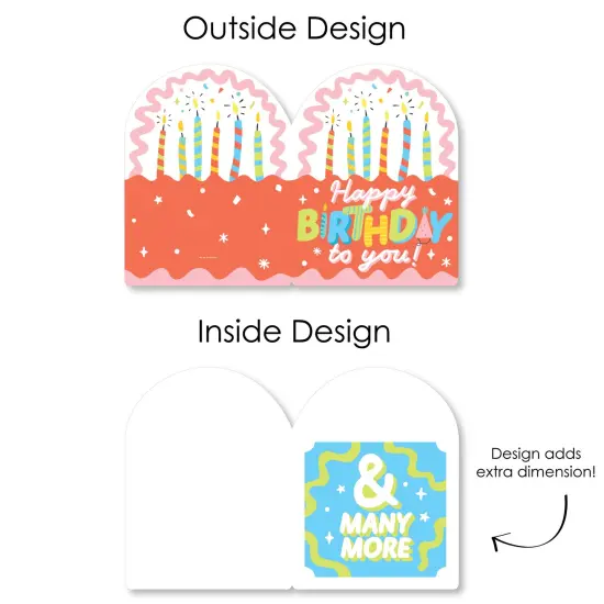 Big Dot of Happiness Party Time - Happy Birthday Giant Greeting Card - Big Shaped Jumborific Card - 16.5 x 22 inches {7}