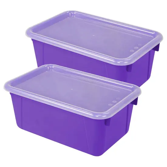 Small Cubby Bin, with Cover, Classroom Purple, Pack of 2 {1}