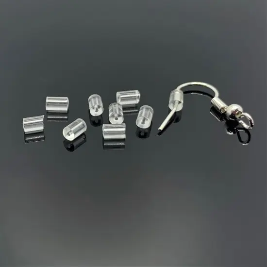 100, 500 or 1,000 Pieces: Clear Silicone Earring Stopper Backs {1}