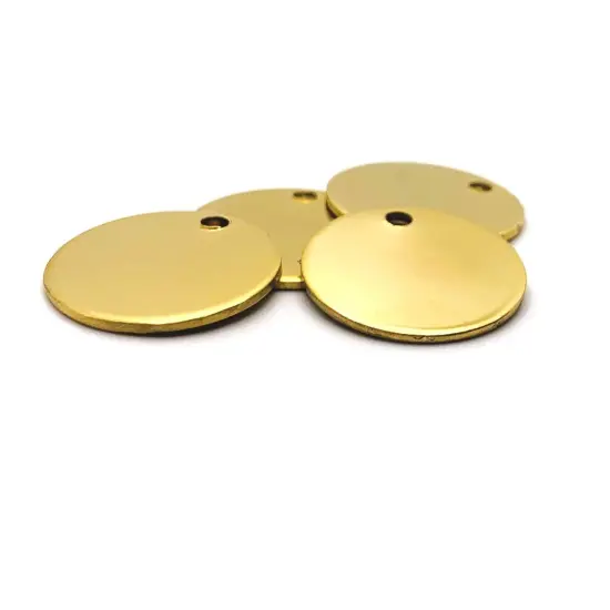 4 or 20 Pieces: 20 mm, 304 Stainless Steel, Gold Plated Stamping Tag Blanks {1}