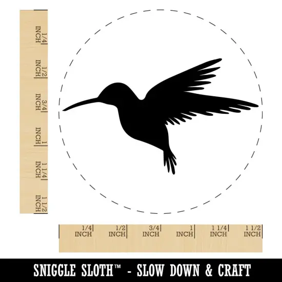 Hummingbird Silhouette Self-Inking Rubber Stamp for Stamping Crafting Planners Blue {1}