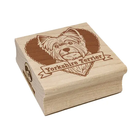 Yorkshire Terrier Dog Heart Square Rubber Stamp for Stamping Crafting {1}