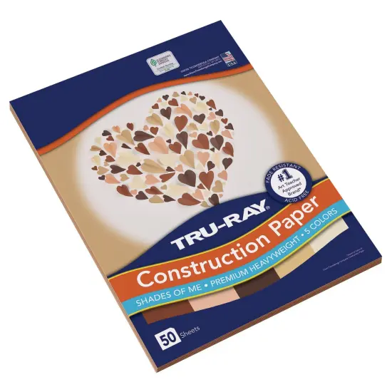 Construction Paper, Shades of Me Assortment, 9" x 12", 50 Sheets Per Pack, 5 Packs {3}