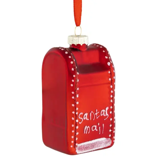 Northlight Santa's Mailbox Glass Christmas Ornament - 4" - Red {6}
