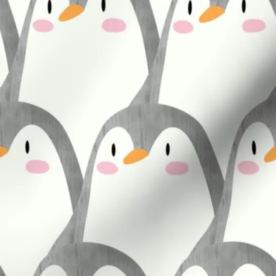 Various Fabrics by the Yard or Fat Quarter Penguin Watercolor Whimsical Cute Gray Cream Pink Heart Love Valentine Custom Printed Fabric by Spoonflower {7}