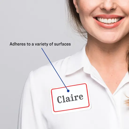 Avery Flexible Printable Name Tags, 2-1/3" x 3-3/8", White with Red Border, 400 Removable Name Badges (05095) {2}