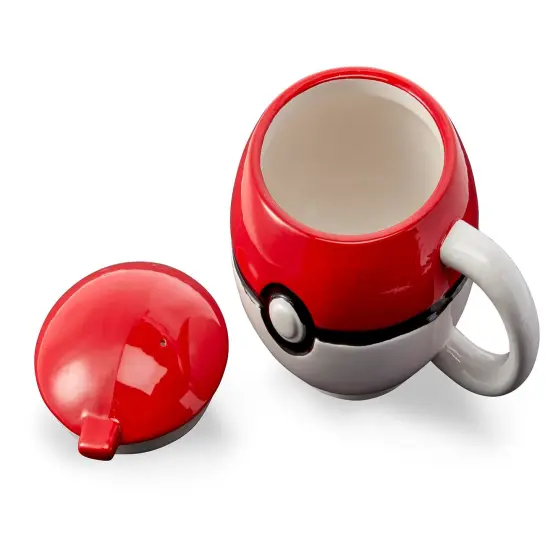 Pokemon Pokeball Ceramic Coffee Mug with Lid {3}