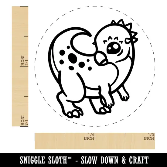 Chibi Pachycephalosaurus Dinosaur Self-Inking Rubber Stamp for Stamping Crafting Planners Sky Blue {1}