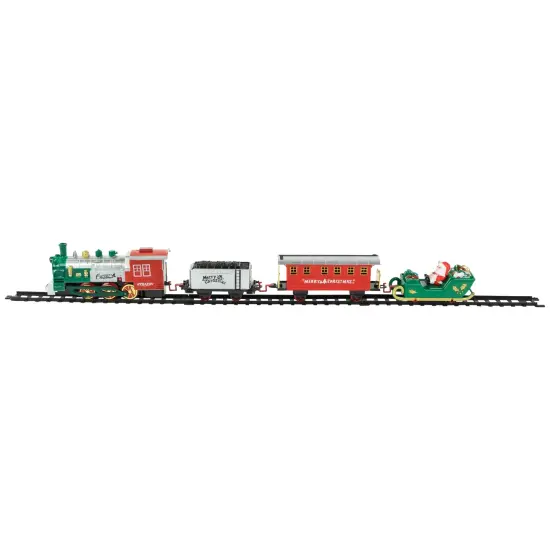 Northlight 16 Pc Silver and Red Battery Operated Lighted and Animated Christmas Holiday Train Set with Sound {4}