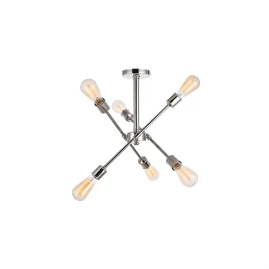 Axel 6 Lights polished Nickel Flush Mount {1}