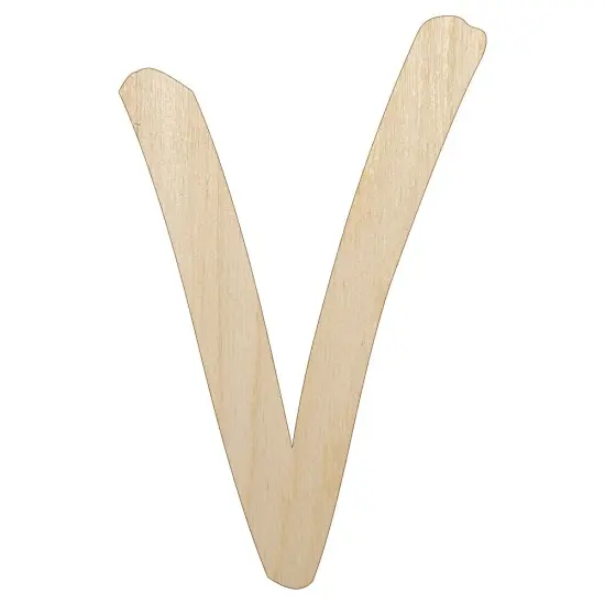 Letter V Uppercase Felt Marker Font Unfinished Wood Shape Piece Cutout for DIY Craft Projects {1}