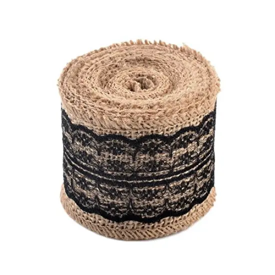 eZthings Decorative Designer Fabric Ribbons for Home Craft Projects and Gift Baskets Black(2.4" Width) {1}