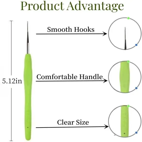 10Pcs Crochet Hooks Set,Small Crochet Hooks,Lace Crochet Hooks Set,Ergonomic Handle Lace Crochet Hooks Set for Arthritic Hands (0.6Mm-2.75Mm) Purple {4}