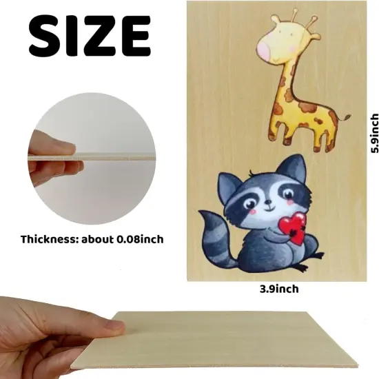 20 Pack Basswood Sheets for Craft, Laser, Wood Burning, Wooden DIY Ornaments, Unfinished Thin Balsa Plywood Sheets Can Be Cut & Painted to Desired Shape(150X100X2Mm) {3}