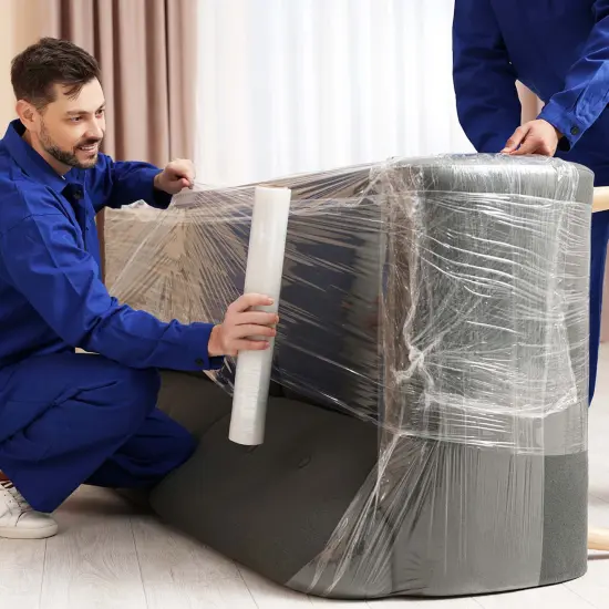 Costway 4/8/12/16 Rolls Stretch Film Heavy Duty Shrink Wrap 60 Gauge Clear Plastic Wrap Film {2}