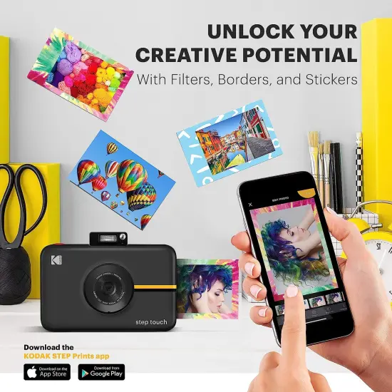 Kodak Step Touch 13MP Digital Instant Print Camera with 3.5" LCD Touchscreen, ZINK Technology & 1080p HD Video White {11}