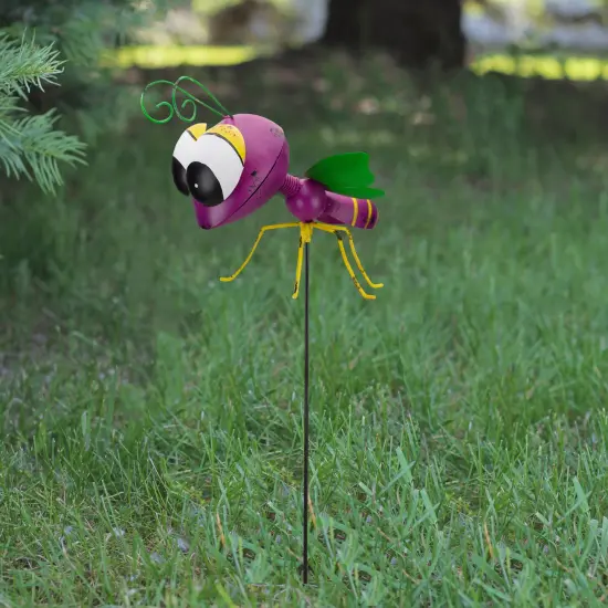 Napco Wasp-Shaped Metal Outdoor Garden Stake - 30" Purple {3}