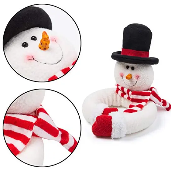 2 Pack Christmas Curtain Buckle Doll Santa & Snowman Creative Curtain Tieback Hold Back Fastener,Christmas Wine Bottle Topper for Xmas Holiday Home Window Decoration (Red and White) {6}