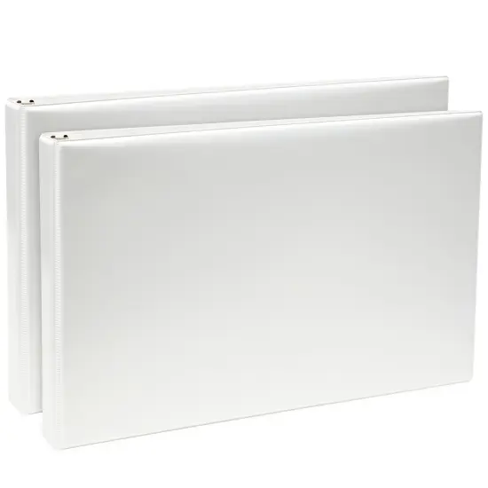 Avery Heavy-Duty View 3 Ring Binders, 1" Slant Rings, Holds 11" x 17" Paper, White, 2 Pack (17707) {1}