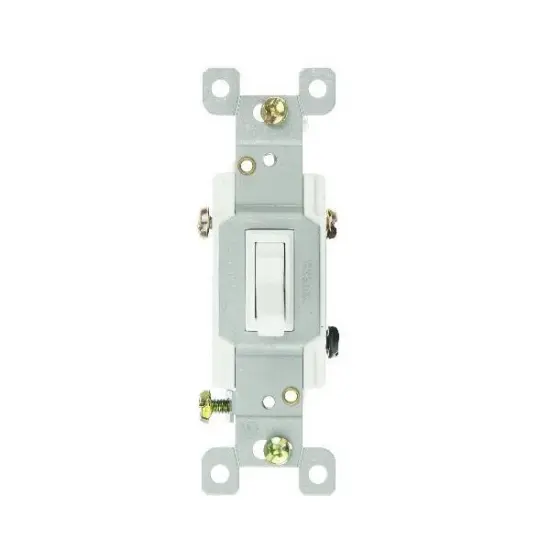 SUNLITE WHITE 3 WAY ON/OFF SWITCH GROUNDED E507 Boxed White {1}