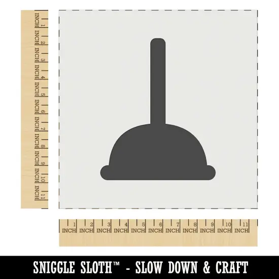 Toilet Plunger Plumbing Icon Solid Wall Cookie DIY Craft Reusable Stencil {1}