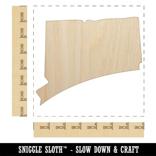 Connecticut State Silhouette Unfinished Wood Shape Piece Cutout for DIY Craft Projects {1}
