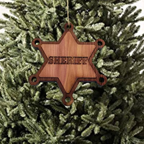 Sheriff - Cedar Ornament {1}