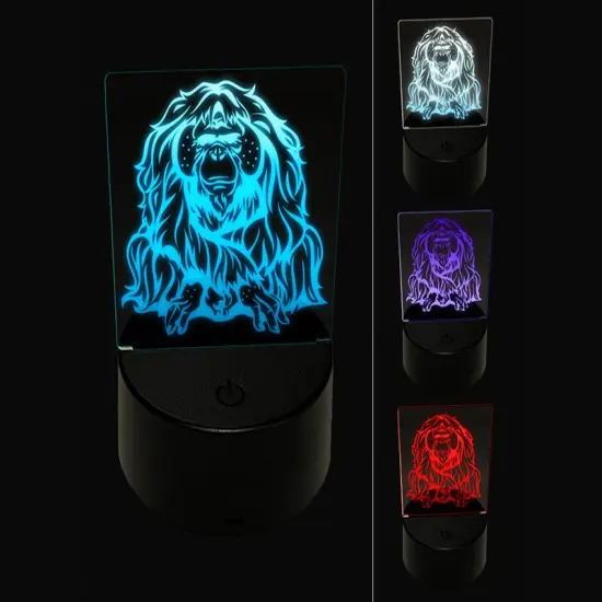 Wise Old Orangutan Great Ape 3D Illusion LED Night Light Sign Nightstand Desk Lamp {1}