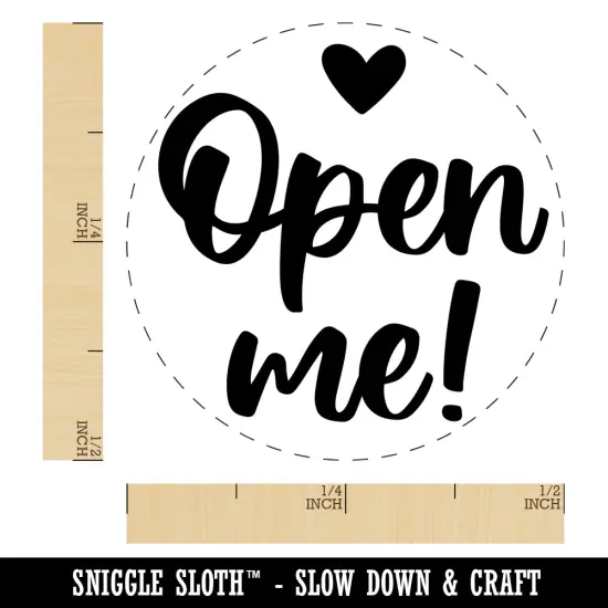 Open Me Self-Inking Rubber Stamp Ink Stamper for Stamping Crafting Planners Brown {1}