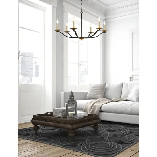 Trey 36 inch pendant in black and brass {2}