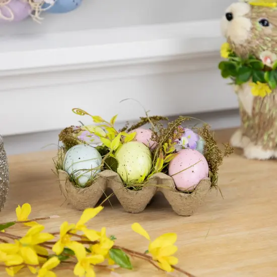 Northlight Speckled Easter Eggs with Carton Decoration - 6" - Set of 6 Multi {4}
