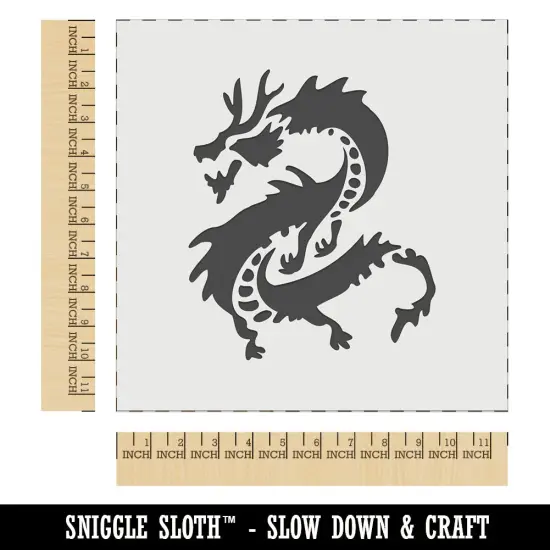 Asian Long Dragon Chinese Mythological Creature Wall Cookie DIY Craft Reusable Stencil {1}