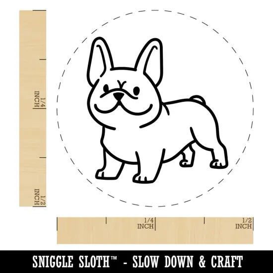 Frenchie Standing French Bulldog Dog Self-Inking Rubber Stamp for Stamping Crafting Planners Brown {1}